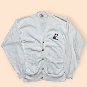 Vintage 1990s Disney Mickey Mouse Golf Sweater Men’s Small White Vtg 90s